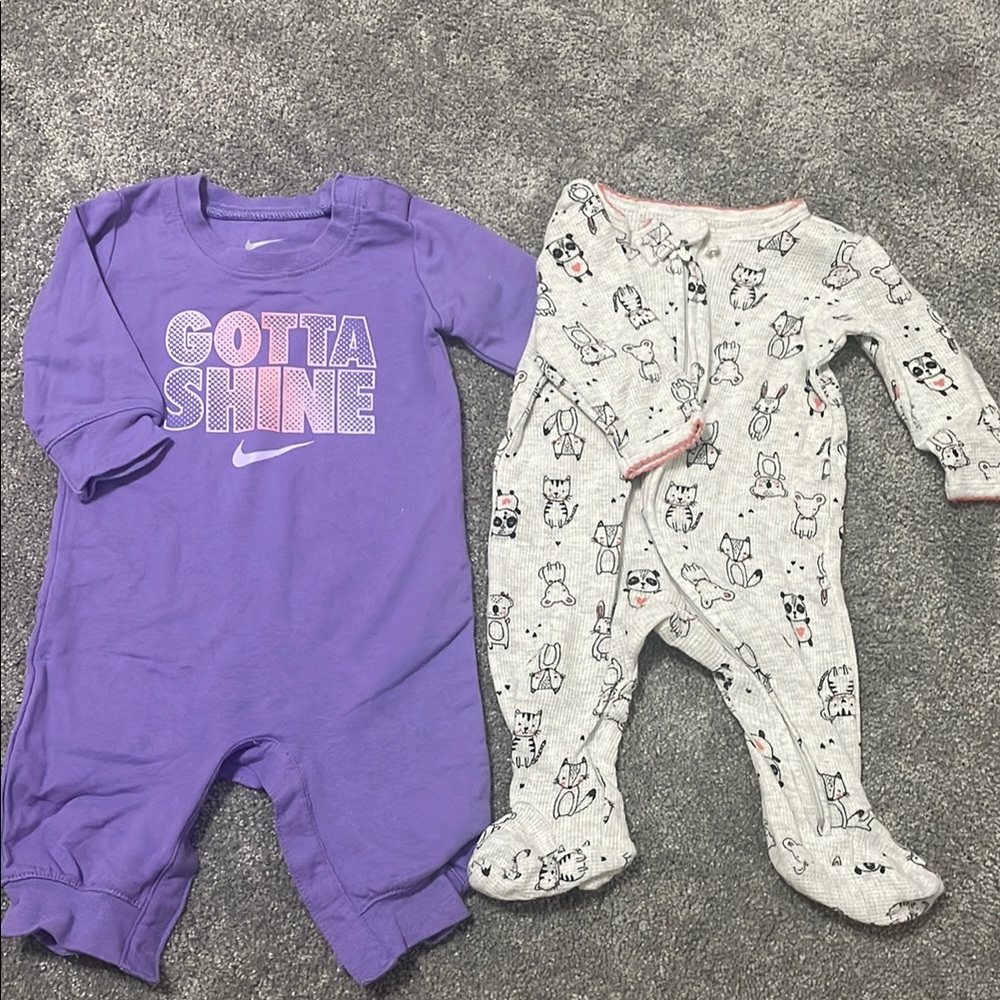 3mo Nike Purple Footies One Piece